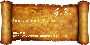 Gerstmayer Kazimir névjegykártya